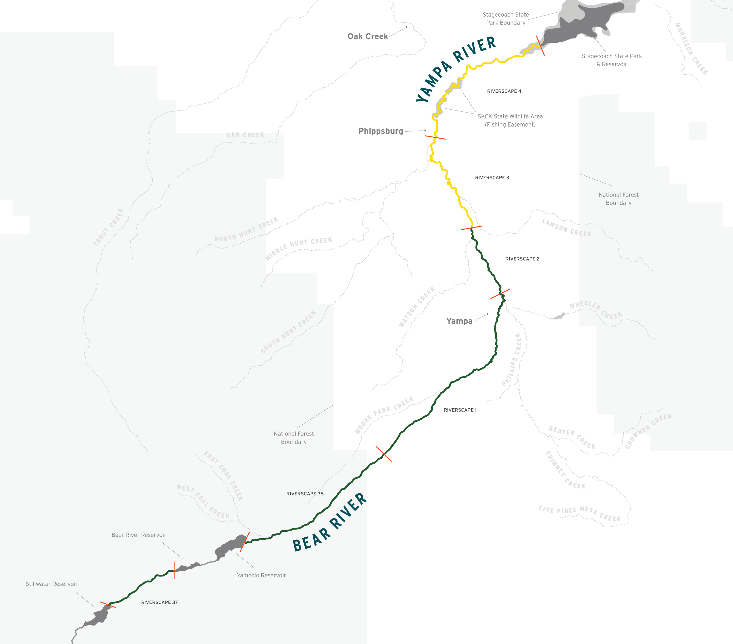Upper Yampa temperature riverscape scores