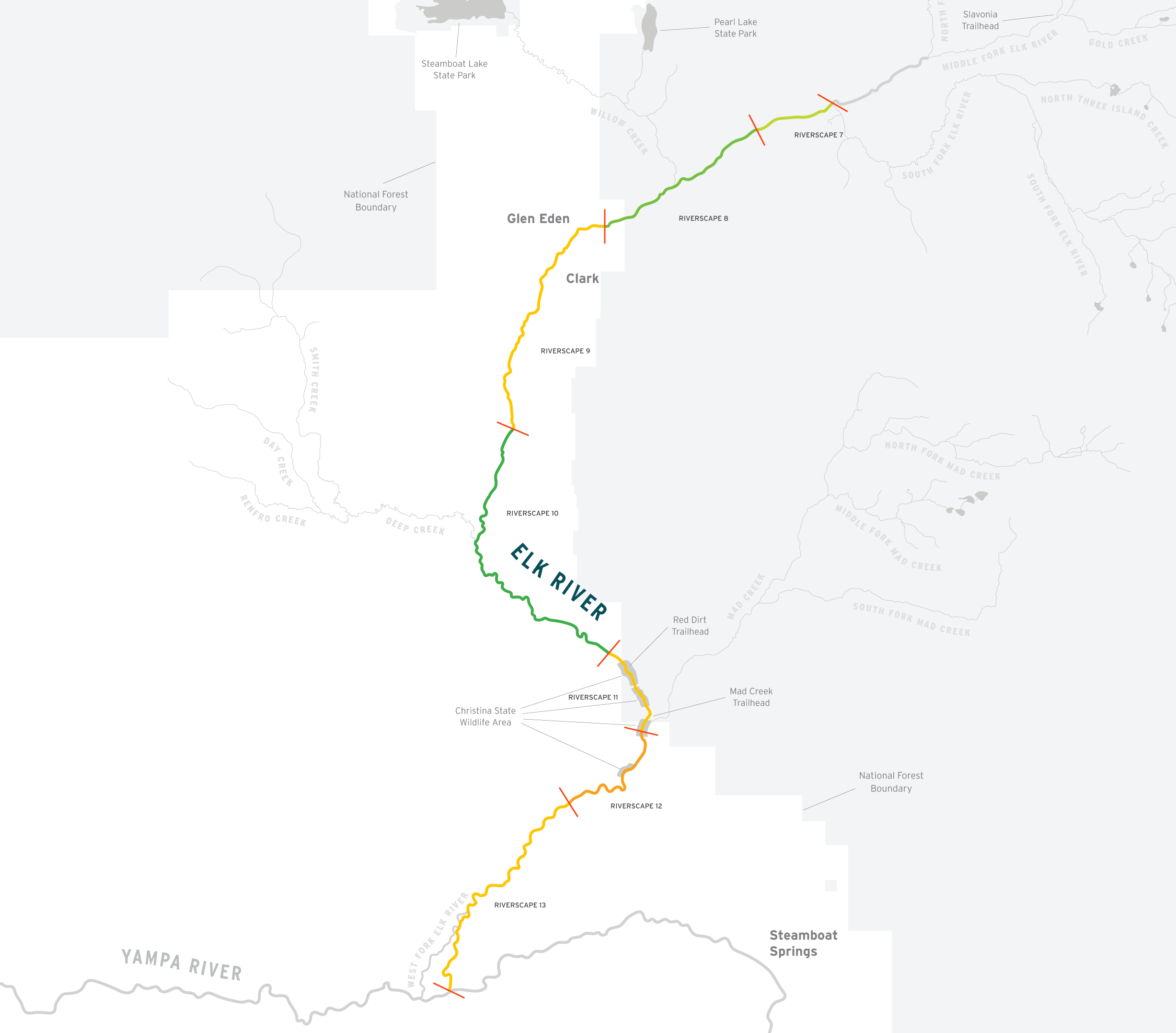 Elk River Segment Riverscape Connectivity Category Riverscape Scores